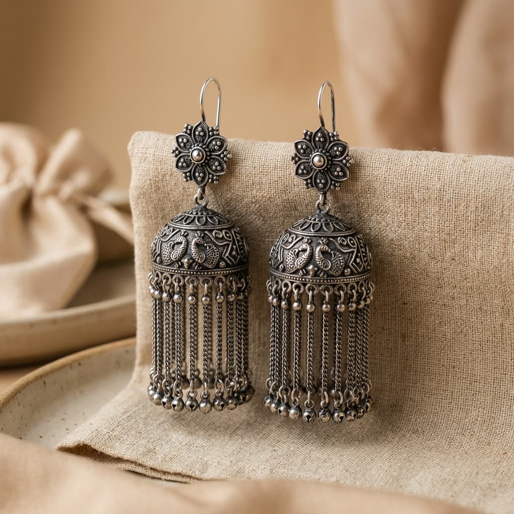 Chandni Oxidised Jhumka